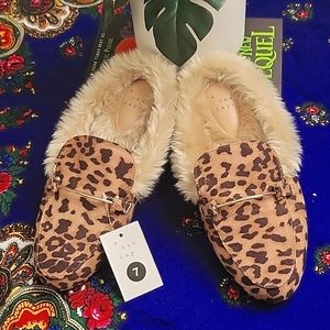 A New Day Leopard Print Fur Loafers
